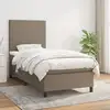 Image de Sommier À Lattes De Lit Avec Matelas Taupe 100x200 Cm Tissu Vidaxl
