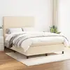 Image de Sommier À Lattes De Lit Avec Matelas Crème 140x190 Cm Tissu Vidaxl