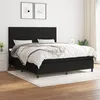 Image de Sommier À Lattes De Lit Avec Matelas Noir 160x200 Cm Tissu Vidaxl