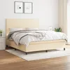 Image de Sommier À Lattes De Lit Avec Matelas Crème 180x200 Cm Tissu Vidaxl