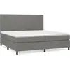 Image de Sommier À Lattes De Lit Avec Matelas Gris Foncé 200x200cm Tissu Vidaxl