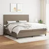 Image de Sommier À Lattes De Lit Avec Matelas Taupe 200x200 Cm Tissu Vidaxl