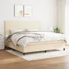 Image de Sommier À Lattes De Lit Avec Matelas Crème 200x200 Cm Tissu Vidaxl
