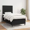 Image de Sommier À Lattes De Lit Avec Matelas Noir 90x190 Cm Tissu Vidaxl