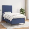 Image de Sommier À Lattes De Lit Avec Matelas Bleu 90x190 Cm Tissu Vidaxl