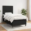 Image de Sommier À Lattes De Lit Avec Matelas Noir 90x200 Cm Tissu Vidaxl