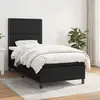 Image de Sommier À Lattes De Lit Avec Matelas Noir 100x200 Cm Tissu Vidaxl