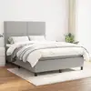 Image de Sommier À Lattes De Lit Avec Matelas Gris Clair 140x200cm Tissu Vidaxl