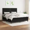 Image de Sommier À Lattes De Lit Avec Matelas Noir 160x200 Cm Tissu Vidaxl