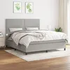 Image de Sommier À Lattes De Lit Avec Matelas Gris Clair 180x200cm Tissu Vidaxl