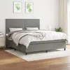 Image de Sommier À Lattes De Lit Avec Matelas Gris Foncé 180x200cm Tissu Vidaxl