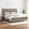 Image de Sommier À Lattes De Lit Avec Matelas Taupe 200x200 Cm Tissu Vidaxl