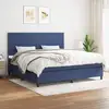 Image de Sommier À Lattes De Lit Avec Matelas Bleu 200x200 Cm Tissu Vidaxl