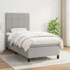 Image de Sommier À Lattes De Lit Avec Matelas Gris Clair 80x200 Cm Tissu Vidaxl