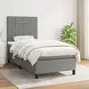 Image de Sommier À Lattes De Lit Avec Matelas Gris Foncé 80x200 Cm Tissu Vidaxl