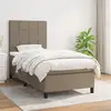 Image de Sommier À Lattes De Lit Avec Matelas Taupe 80x200 Cm Tissu Vidaxl
