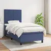 Image de Sommier À Lattes De Lit Avec Matelas Bleu 80x200 Cm Tissu Vidaxl