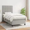 Image de Sommier À Lattes De Lit Et Matelas Gris Clair 90x190 Cm Tissu Vidaxl