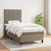 Image de Sommier À Lattes De Lit Avec Matelas Taupe 90x190 Cm Tissu Vidaxl