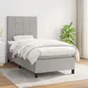 Image de Sommier À Lattes De Lit Avec Matelas Gris Clair 90x200 Cm Tissu Vidaxl
