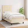 Image de Sommier À Lattes De Lit Avec Matelas Crème 90x200 Cm Tissu Vidaxl