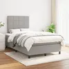 Image de Sommier À Lattes De Lit Avec Matelas Gris Clair 120x200cm Tissu Vidaxl