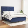 Image de Sommier À Lattes De Lit Avec Matelas Bleu 140x200 Cm Tissu Vidaxl