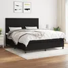 Image de Sommier À Lattes De Lit Avec Matelas Noir 160x200 Cm Tissu Vidaxl