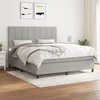 Image de Sommier À Lattes De Lit Avec Matelas Gris Clair 180x200cm Tissu Vidaxl