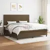 Image de Sommier À Lattes De Lit Avec Matelas Marron Foncé 200x200 Cm Vidaxl