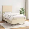 Image de Sommier À Lattes De Lit Avec Matelas Crème 80x200 Cm Tissu Vidaxl