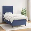 Image de Sommier À Lattes De Lit Avec Matelas Bleu 80x200 Cm Tissu Vidaxl