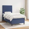 Image de Sommier À Lattes De Lit Avec Matelas Bleu 90x190 Cm Tissu Vidaxl