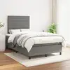 Image de Sommier À Lattes De Lit Avec Matelas Gris Foncé 120x200cm Tissu Vidaxl