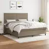 Image de Sommier À Lattes De Lit Avec Matelas Taupe 160x200 Cm Tissu Vidaxl