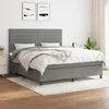 Image de Sommier À Lattes De Lit Avec Matelas Gris Foncé 180x200cm Tissu Vidaxl