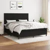 Image de Sommier À Lattes De Lit Avec Matelas Noir 180x200 Cm Tissu Vidaxl