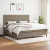 Image de Sommier À Lattes De Lit Avec Matelas Taupe 200x200 Cm Tissu Vidaxl