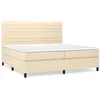 Image de Sommier À Lattes De Lit Avec Matelas Crème 200x200 Cm Tissu Vidaxl