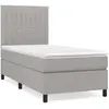 Image de Sommier À Lattes De Lit Avec Matelas Gris Clair 80x200 Cm Tissu Vidaxl