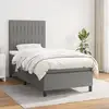Image de Sommier À Lattes De Lit Avec Matelas Gris Foncé 80x200 Cm Tissu Vidaxl