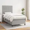 Image de Sommier À Lattes De Lit Avec Matelas Gris Clair 90x200 Cm Tissu Vidaxl