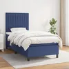 Image de Sommier À Lattes De Lit Avec Matelas Bleu 90x200 Cm Tissu Vidaxl
