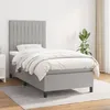 Image de Sommier À Lattes De Lit Avec Matelas Gris Clair 100x200cm Tissu Vidaxl