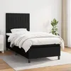 Image de vidaXL Sommier à lattes de lit avec matelas Noir 100x200 cm Tissu 3141915