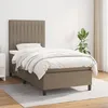 Image de Sommier À Lattes De Lit Avec Matelas Taupe 100x200 Cm Tissu Vidaxl