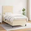 Image de Sommier À Lattes De Lit Avec Matelas Crème 100x200 Cm Tissu Vidaxl