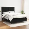 Image de Sommier À Lattes De Lit Avec Matelas Noir 140x200 Cm Tissu Vidaxl