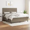 Image de Sommier À Lattes De Lit Avec Matelas Taupe 160x200 Cm Tissu Vidaxl