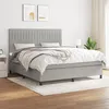 Image de Sommier À Lattes De Lit Avec Matelas Gris Clair 180x200cm Tissu Vidaxl